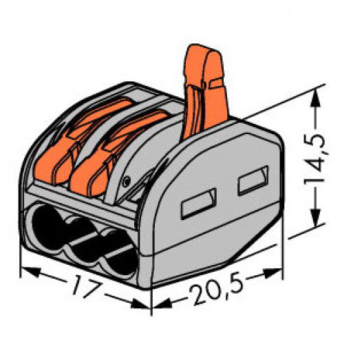 EC-222-413 Electrical Connector 3 wire